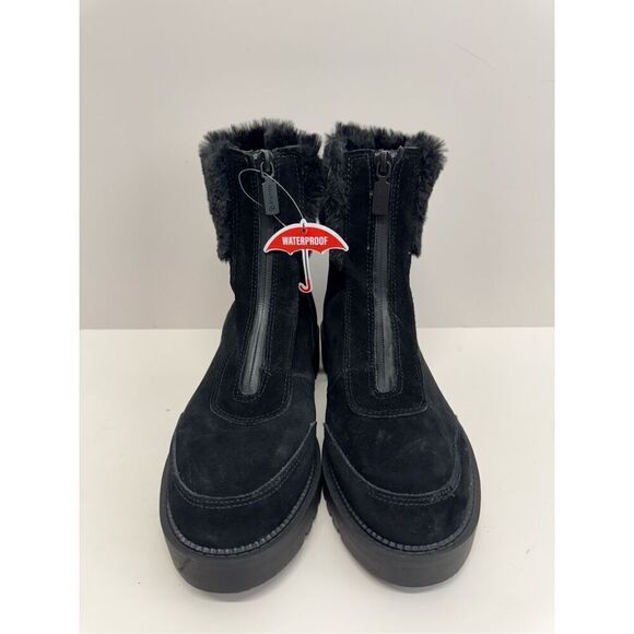 Blondo Hostel Women's Snow Boots Black Leather Suede Block Heel Waterproof NEW - Picture 3 of 11